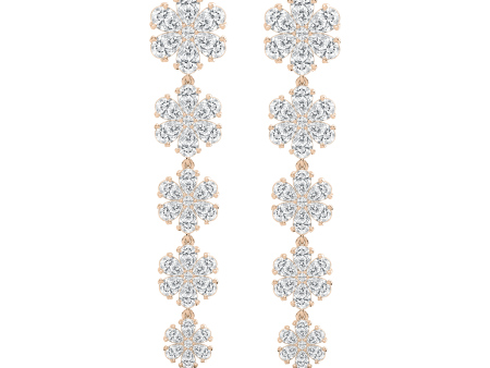 Graduated Snowflake Drop Earrings For Discount