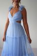 Galiena Ruffle Tulle Maxi Dress | Blue Online now