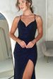 Solana Glitter Bodycon Gown | Navy Discount