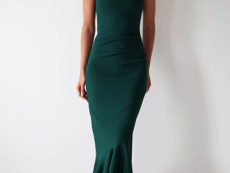 Damaris Textured Midi Dress | Forest Green For Sale