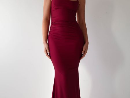 Monette Bodycon Maxi Gown | Burgundy Discount