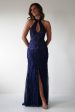 Santana Beaded Keyhole Gown | Midnight For Sale