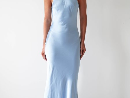 Natalia Soft Satin Maxi Dress | Blue Online now