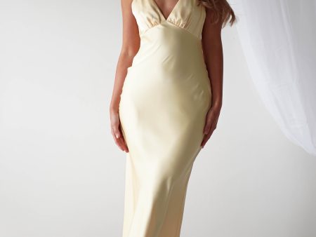 Aimie Soft Satin Maxi Dress | Yellow Online Hot Sale