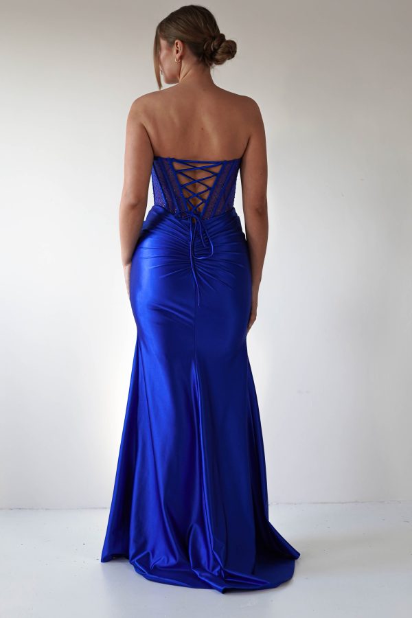 Andrina Rhinestone Strapless Gown | Royal Blue For Sale