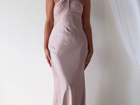 Alice Satin Halterneck Gown | Rose Fashion