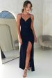 Solana Glitter Bodycon Gown | Navy Discount