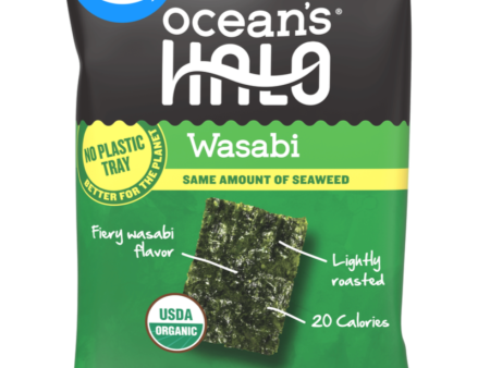 Trayless Wasabi Seaweed Snacks, 20-Pack - No Plastic Tray! Cheap