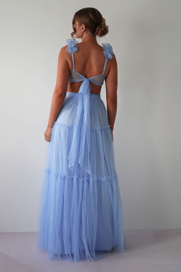 Galiena Ruffle Tulle Maxi Dress | Blue Online now