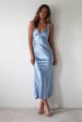 Bethanie Soft Satin Maxi Dress | Blue Hot on Sale