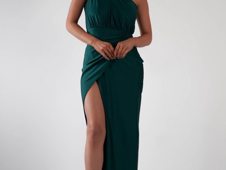 Giordana Jersey Bodycon Maxi Dress | Forest Green Hot on Sale