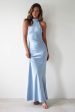 Natalia Soft Satin Maxi Dress | Blue Online now