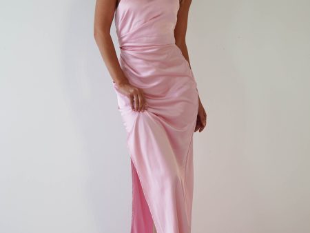 Thessy Soft Satin Maxi Dress | Pink Sale