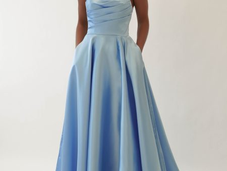 Miya Corset A-Line Satin Gown | Blue Online Sale