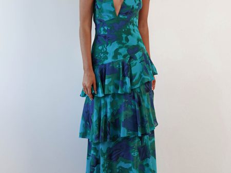 Alba Floral Print Maxi Dress | Green Print Sale