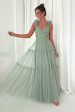 Galiena Ruffle Tulle Maxi Dress | Sage Green Fashion