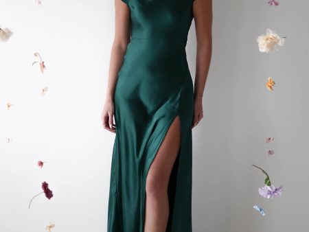 Ramona Soft Satin Maxi Dress | Emerald Green Online