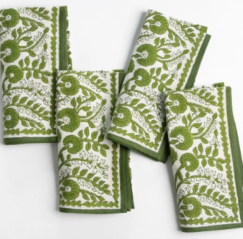 Cactus Flower Lettuce Green Napkin | Set of 4 Online Hot Sale