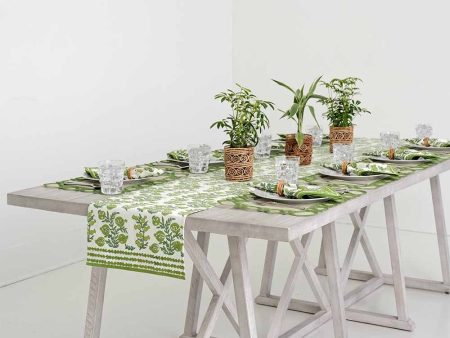 Pom Bells Green Table Runner For Sale