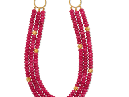 Berry & Bead Triple Strand Necklace, 18+2   - Peony Jade Hot on Sale