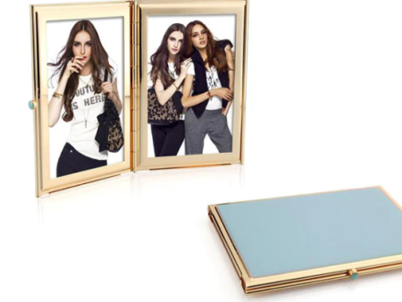 Powder Blue & Gold Travel Frame Hot on Sale