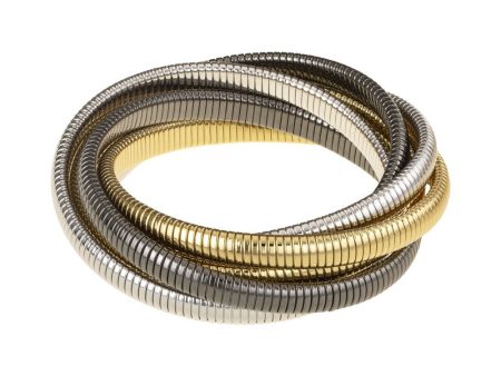 6 Row Cobra Bracelet Tri-Color on Sale