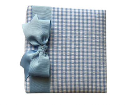 Blue Gingham 4x6 Photo Album with Ribbon on Sale