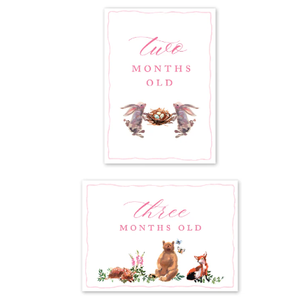 Woodland Pink Milestone Cards Hot on Sale