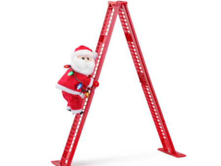 17 inch Animated Ladder Climbing White Santa Supply