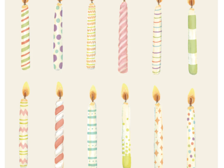 Birthday Candles Cocktail Napkins- Pack of 20 Online Sale