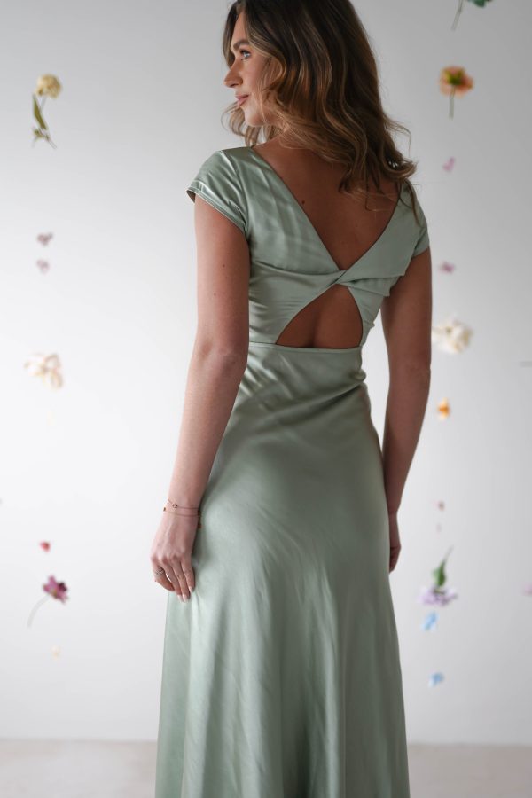 Ramona Soft Satin Maxi Dress | Sage For Cheap