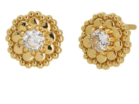 Scalloped Crystal Stud Earrings Hot on Sale