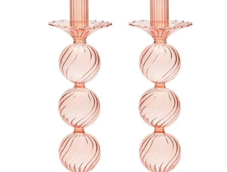 Iris Tall Candle Holder in Blush, Set of 2 Online