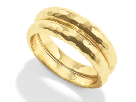 Cleopatra Slice Stacking Ring Set - Gold-Size 8 Fashion