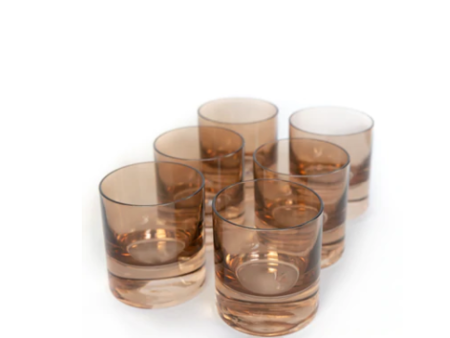 Amber Smoke Double Old Fashioned Set of 6 on Sale