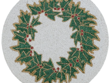 Embroidered Beaded Holly Placemats, Set of 4 Fashion