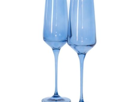 Cobalt Blue Champagne Flute Set of 2 For Discount