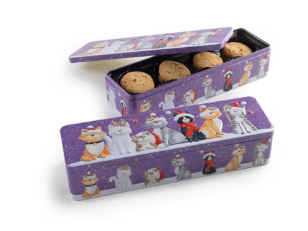 Cookie Tin with Decorative Cats Online Hot Sale