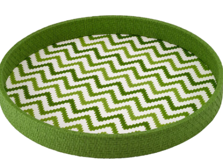 Ripple Round Tray-Grass Online now