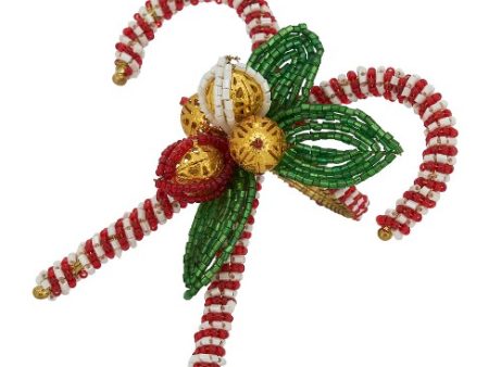 Beaded Candy Cane Napkin Rings-Set of 4 Fashion