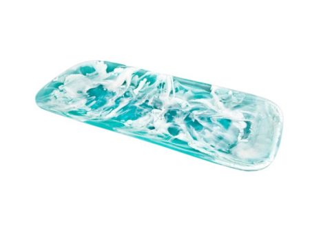 Aqua Swirl Classical Rectangle Platter For Cheap