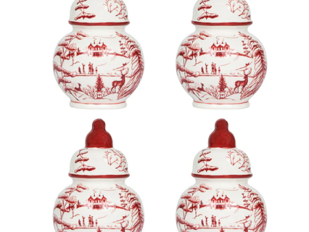 Country Estate Winter Frolic Ginger Jar Place Card Holder (set of 4) Cheap