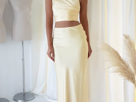 Imogen Satin Maxi Skirt | Yellow For Cheap