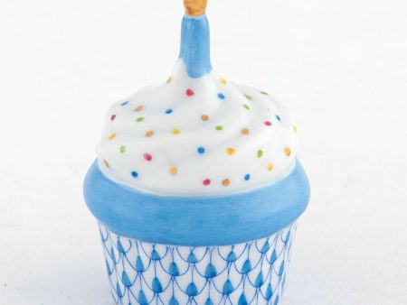 Cupcake With Candle - Blue on Sale