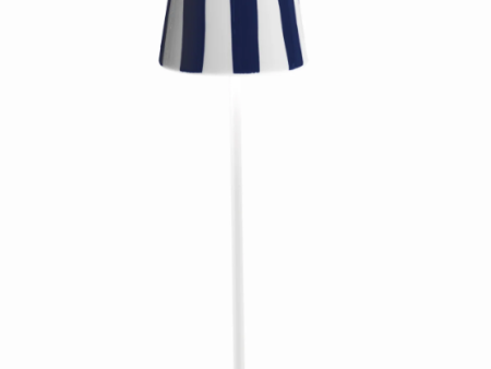 Poldina Pro Lido Table Lamp with Blue and White Stripe Shade For Cheap