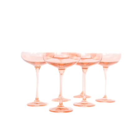 Blush Pink Coupe Glass Set of 6 Online now