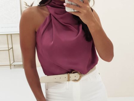 Layla Soft Satin Crop Top | Plum Fashion