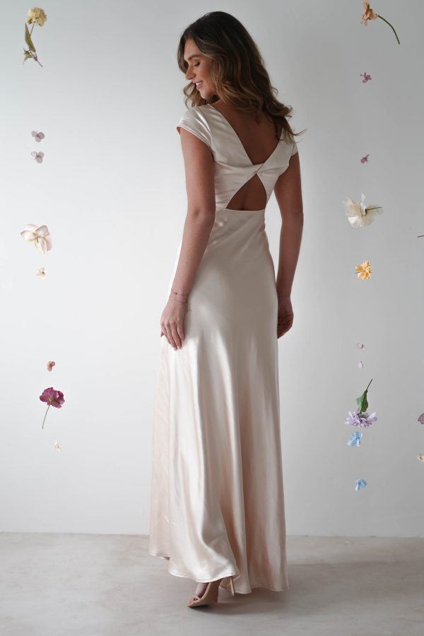 Ramona Soft Satin Maxi Dress | Champagne Supply