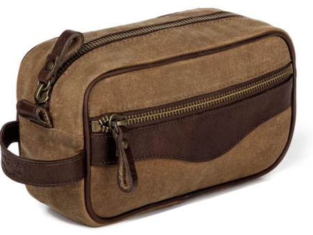 Campaign Waxed Canvas Toiletry Shave Kit-Smoke Brown For Discount