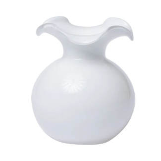 Hibiscus Small White Fluted Vase Online Sale